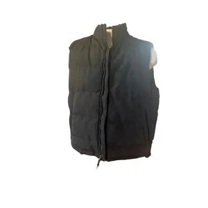ST JOHNS BAY BLACK PUFFER VEST FULL ZIP MENS LARGE